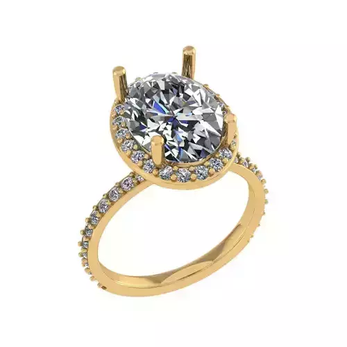 Oval halo solitaire diamond ring