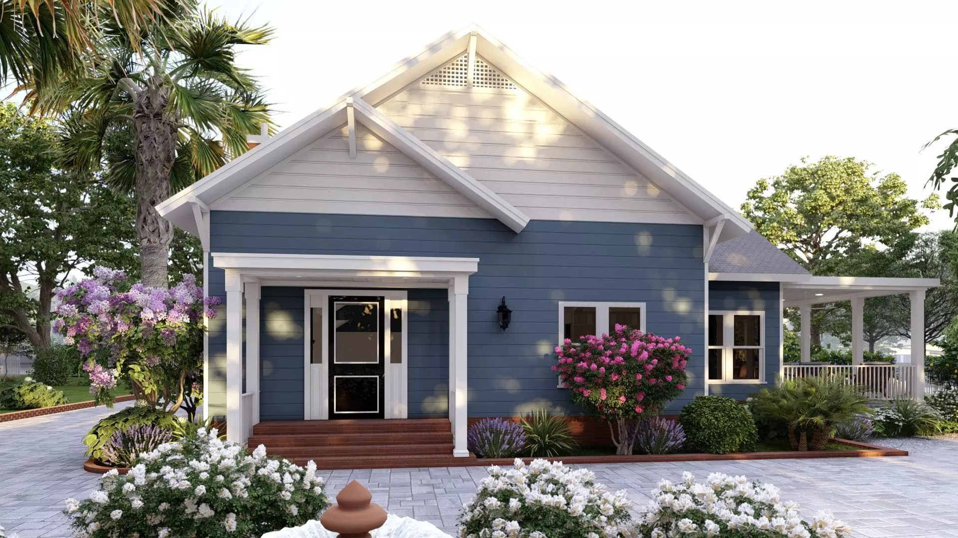 3D Exterior Scene 3D model design garden and landscape 3D model