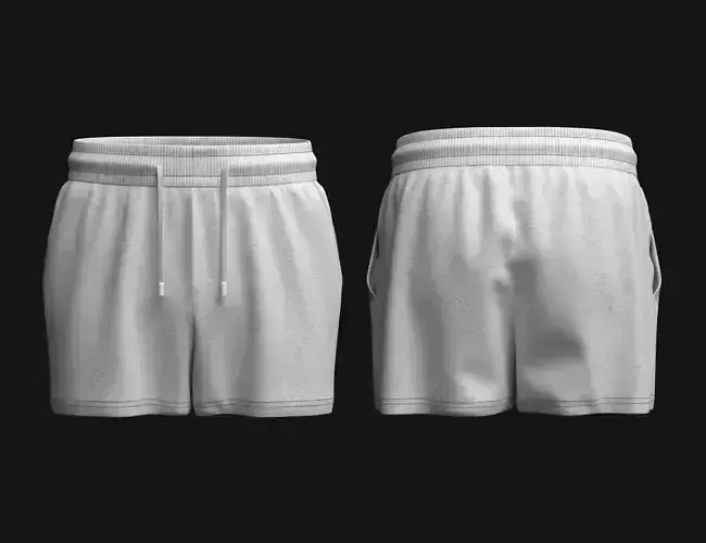 Mens Ribbed Shorts 3d Model