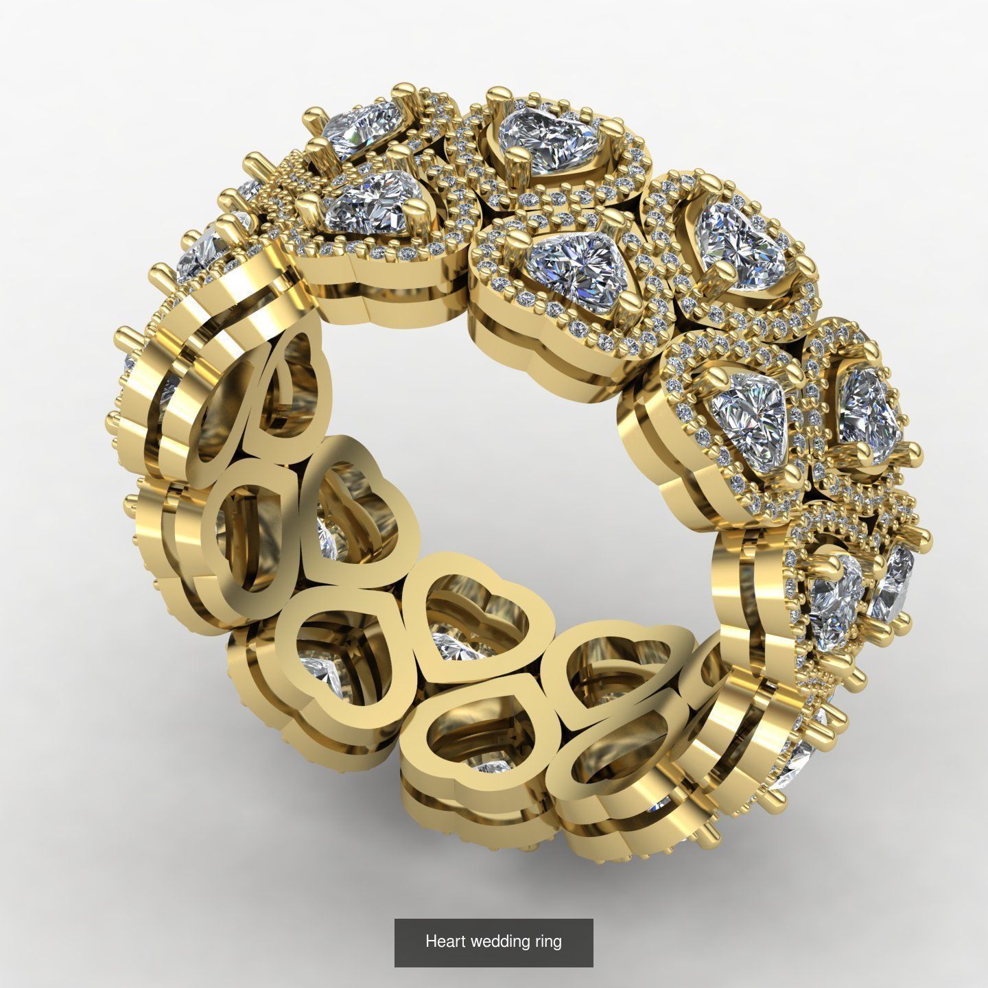 Heart rings 3D Model Collection_2