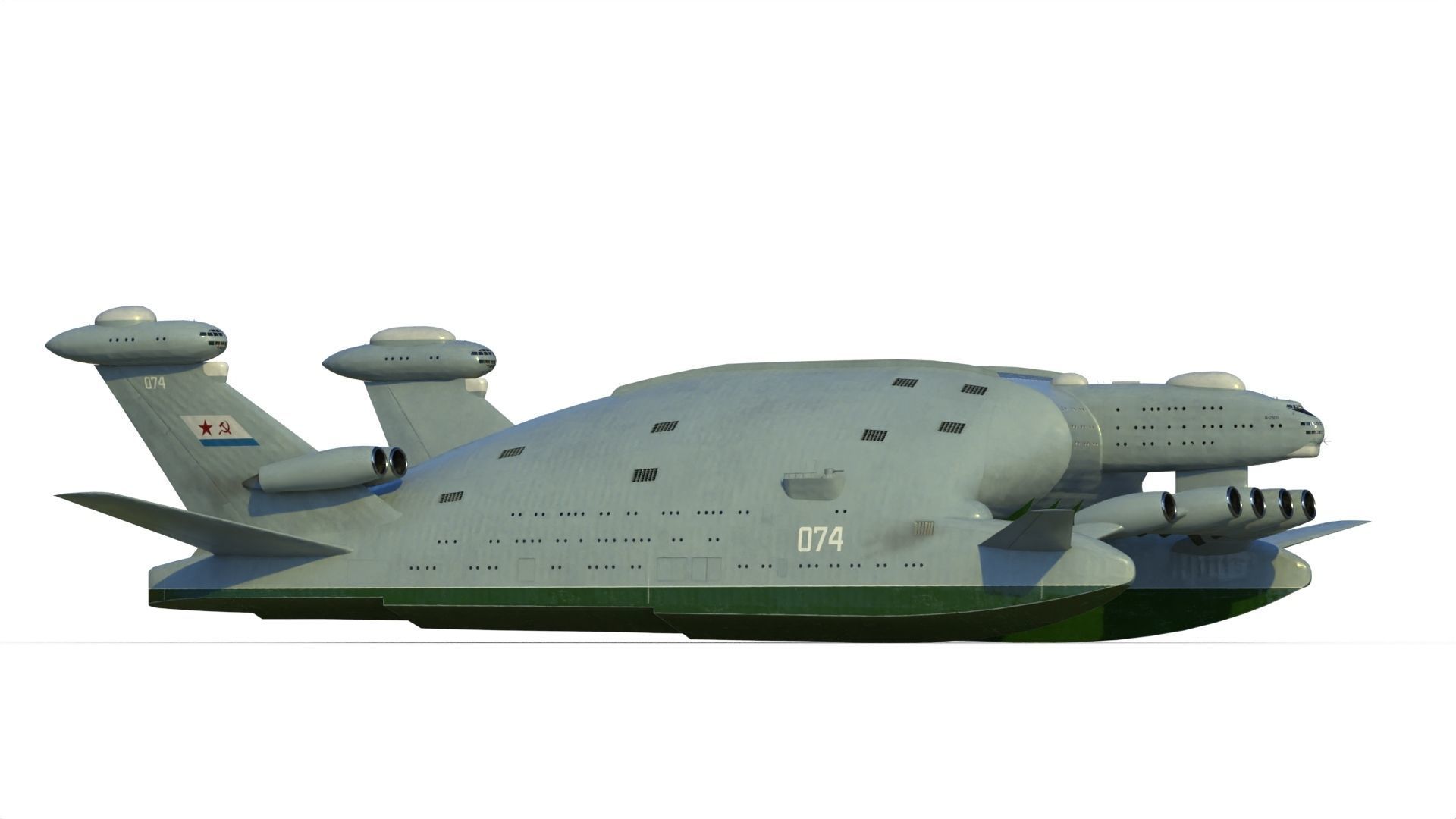 Bartini A-2500 WIG aircraft carrier 3D model_1