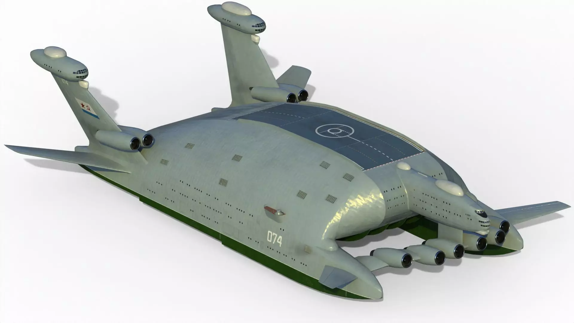 Bartini A-2500 WIG aircraft carrier 3D model_0