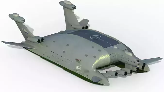 Bartini A-2500 WIG aircraft carrier 3D model