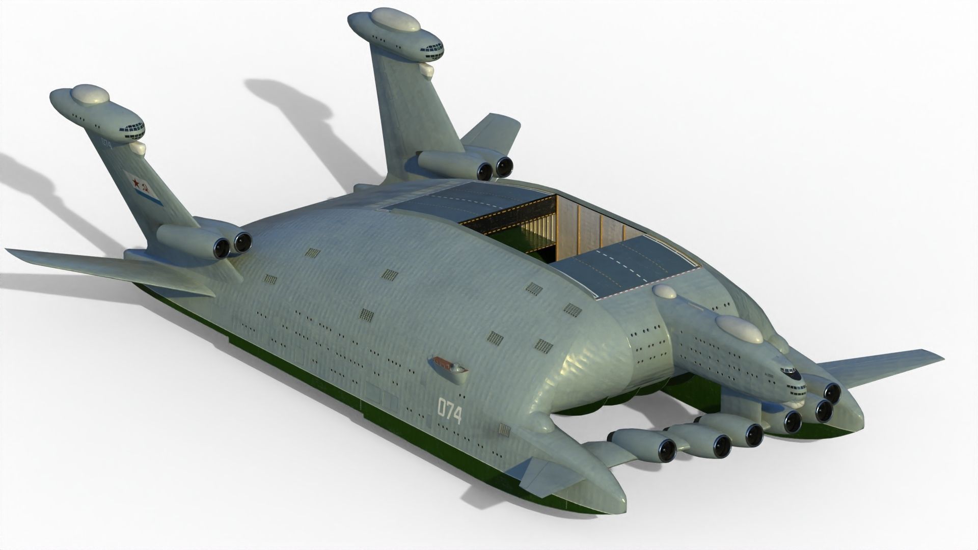 Bartini A-2500 WIG aircraft carrier 3D model_2