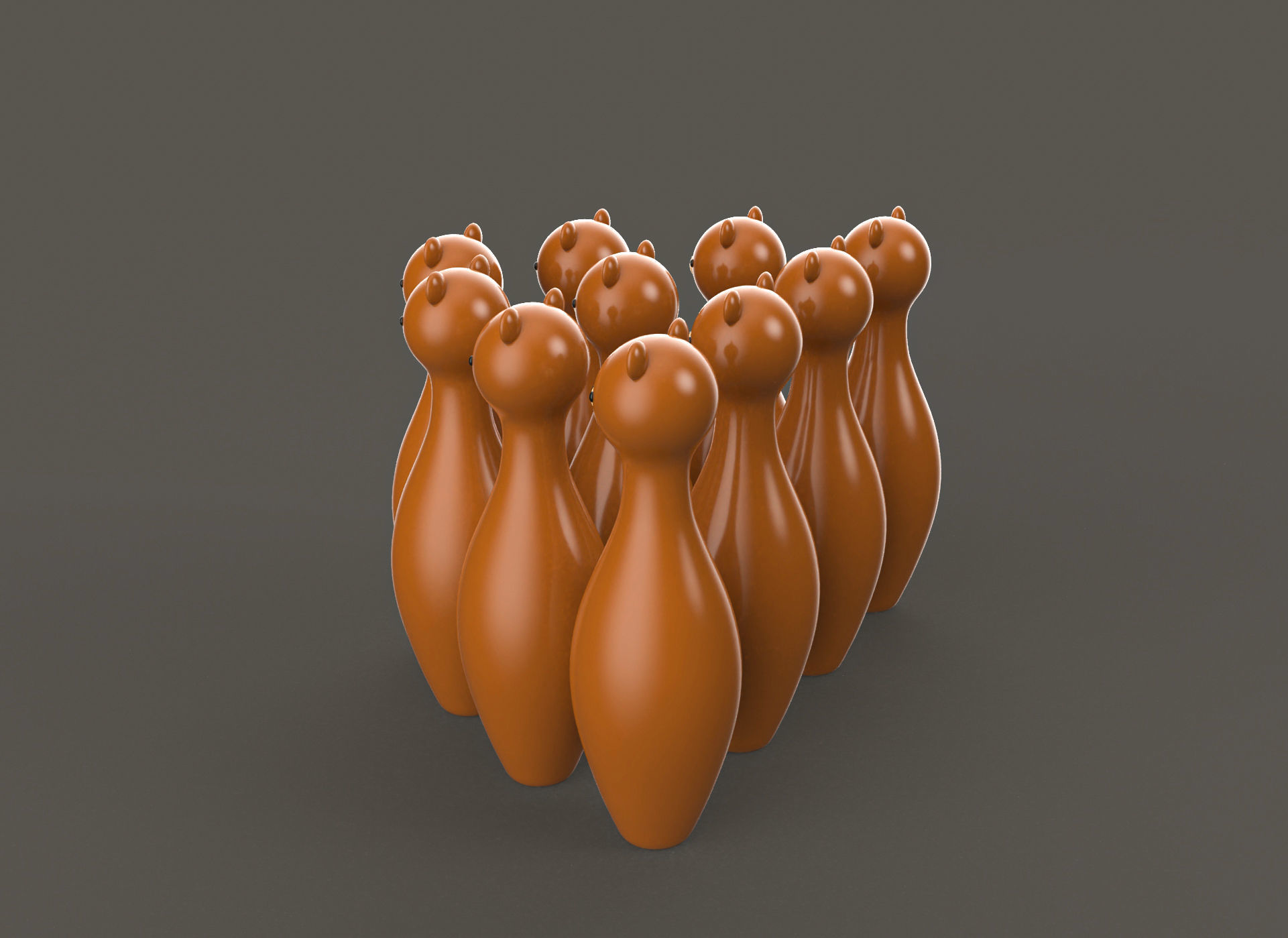 Cartoon Bear Bowling And Ball Bowling Low-poly 3D model_2