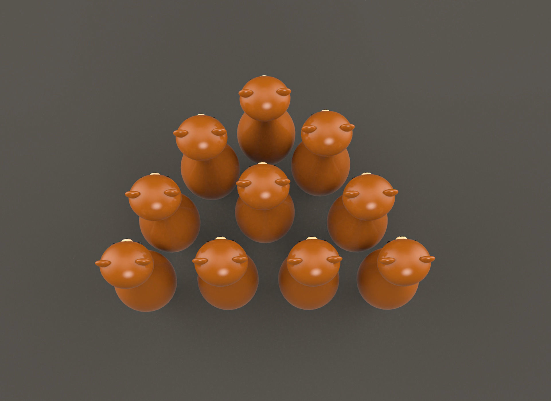 Cartoon Bear Bowling And Ball Bowling Low-poly 3D model_3