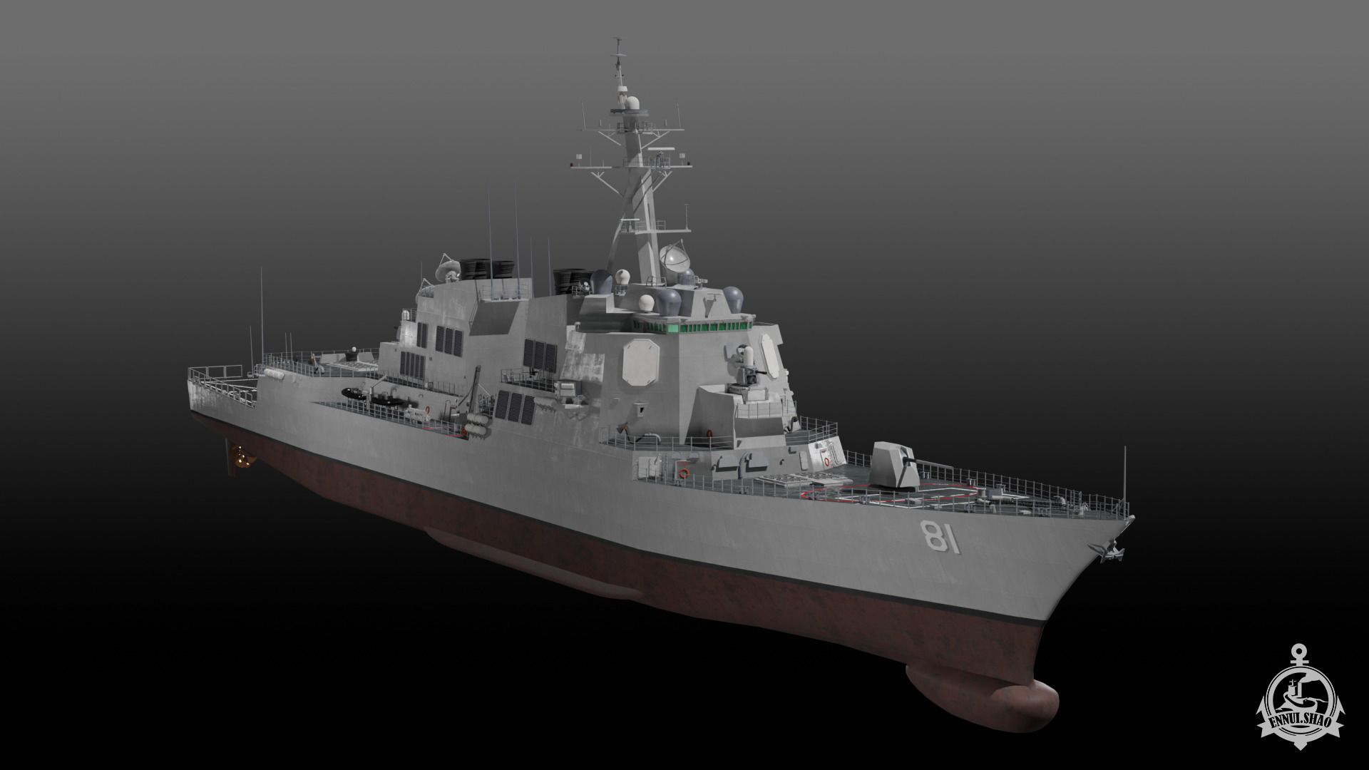 USS Winston S Churchill Arleigh Burke Flight IIA 3D model_3