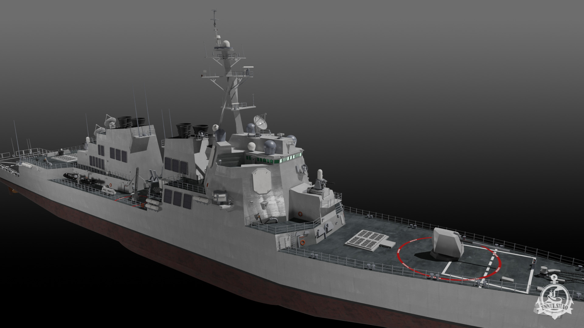 USS Winston S Churchill Arleigh Burke Flight IIA 3D model_11