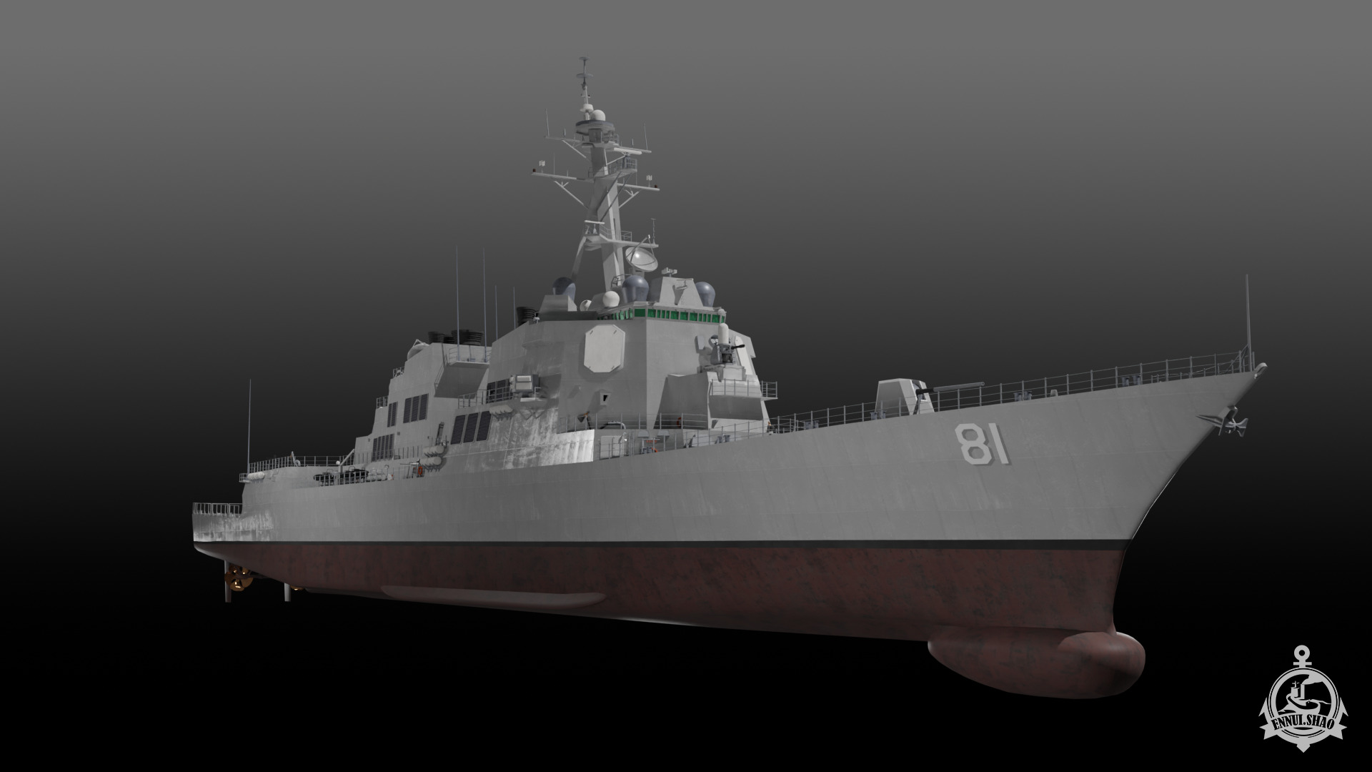 USS Winston S Churchill Arleigh Burke Flight IIA 3D model_4