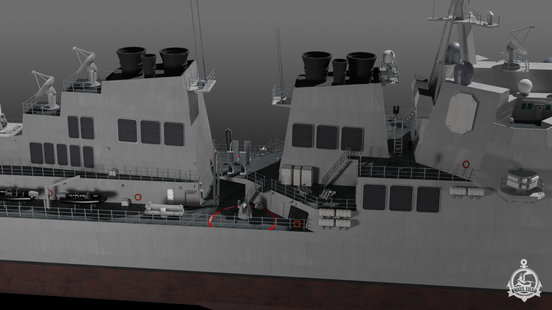 USS Winston S Churchill Arleigh Burke Flight IIA 3D model_12