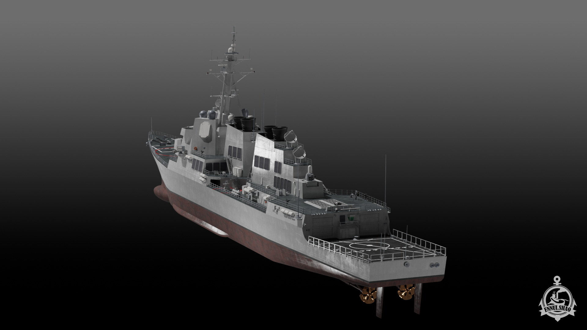 USS Winston S Churchill Arleigh Burke Flight IIA 3D model_8