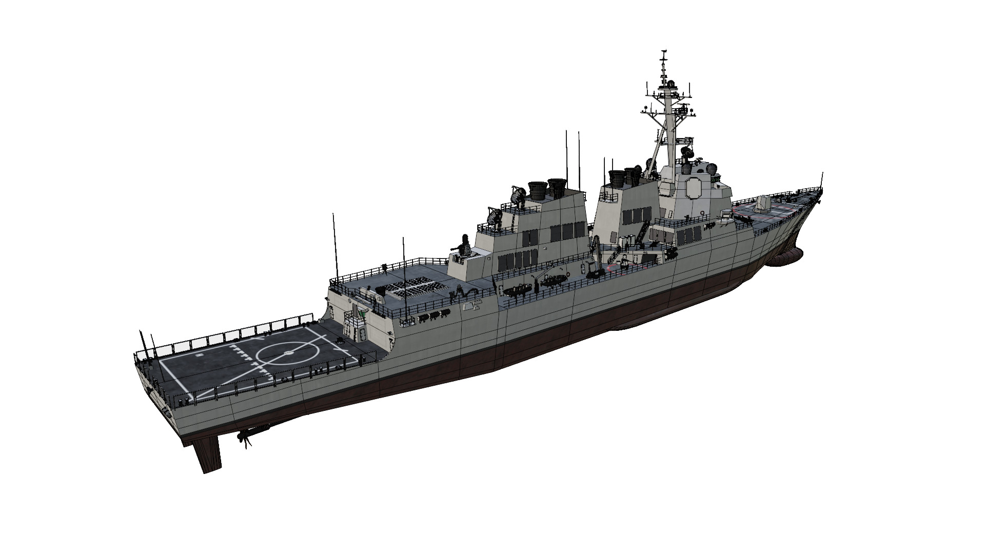 USS Winston S Churchill Arleigh Burke Flight IIA 3D model_15