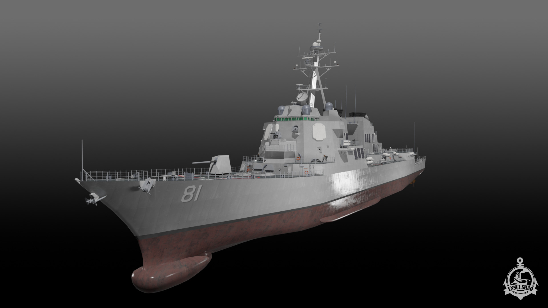 USS Winston S Churchill Arleigh Burke Flight IIA 3D model_2