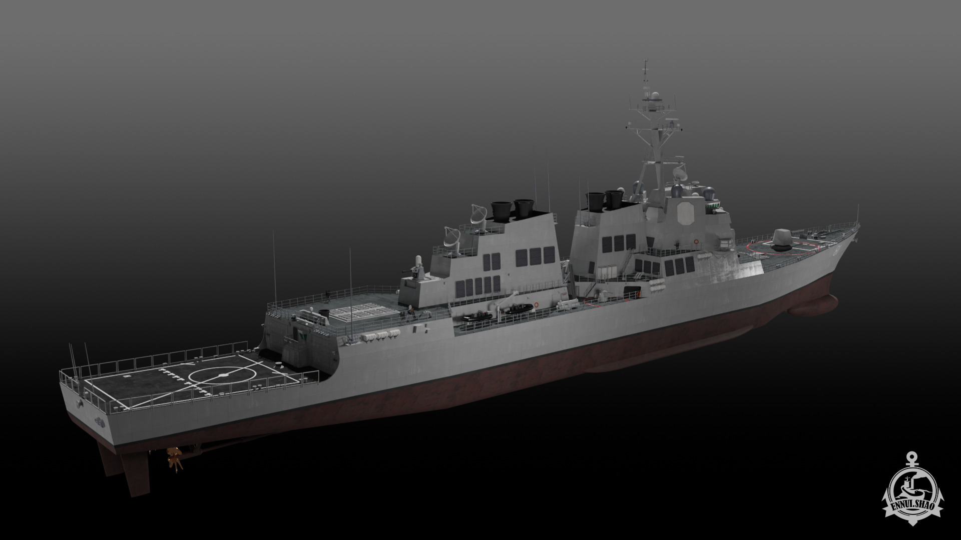 USS Winston S Churchill Arleigh Burke Flight IIA 3D model_6