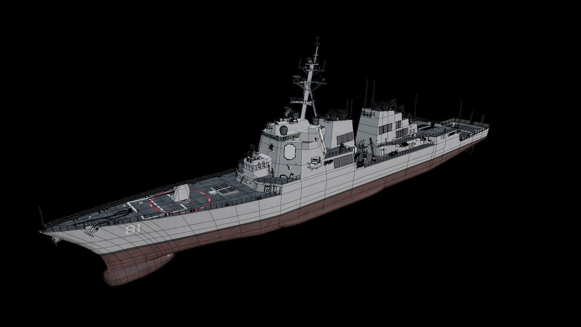 USS Winston S Churchill Arleigh Burke Flight IIA 3D model_16