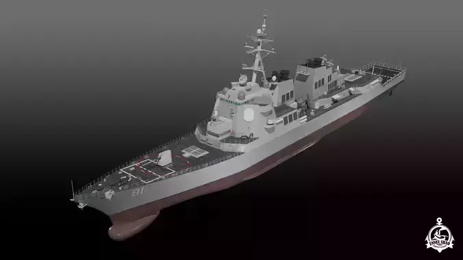USS Winston S Churchill Arleigh Burke Flight IIA gameready
