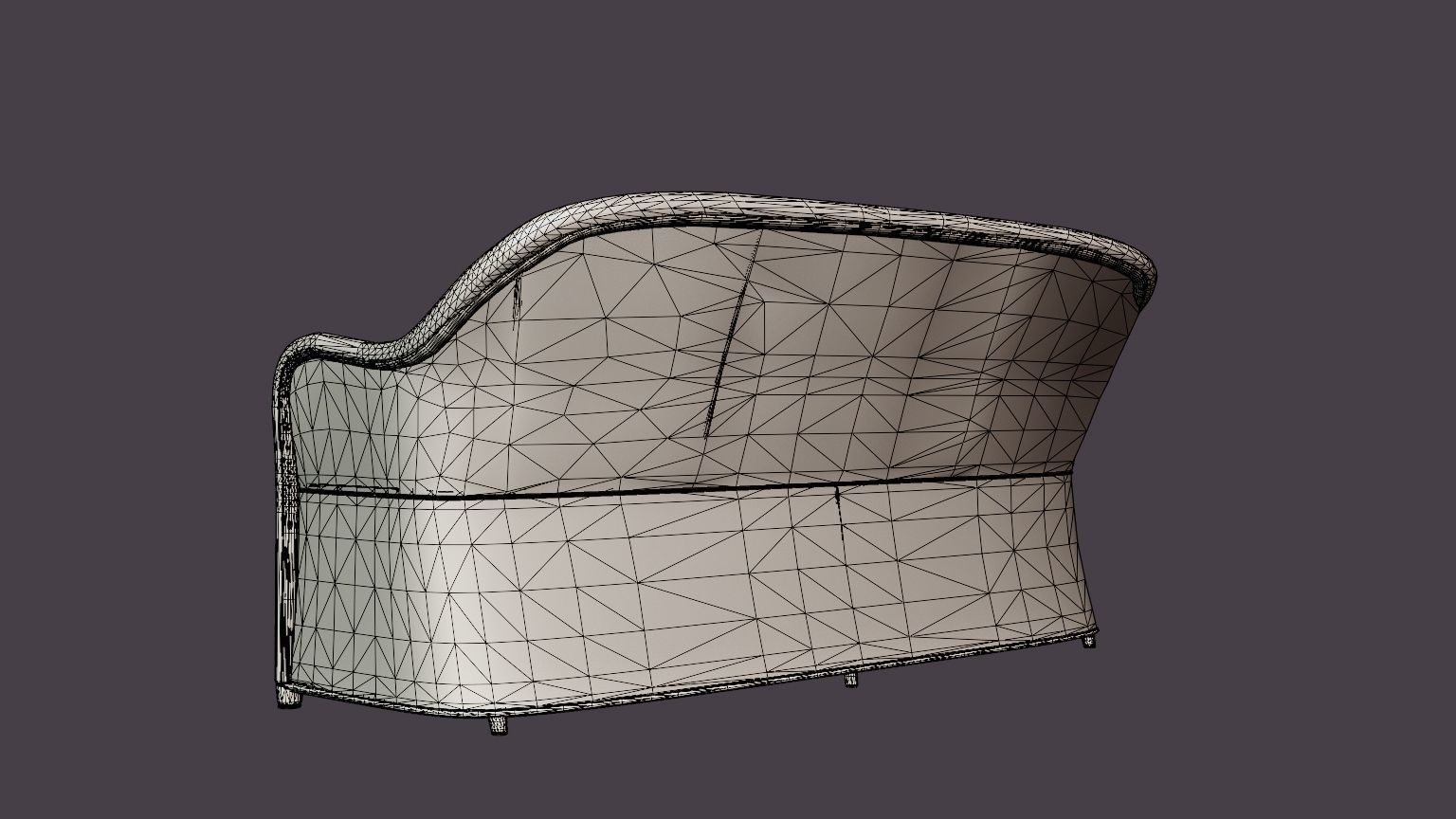 Roma 3-seater sofa Low-poly 3D model_6