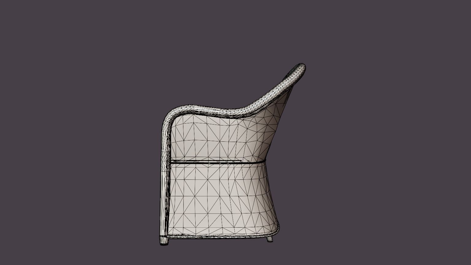 Roma 3-seater sofa Low-poly 3D model_7