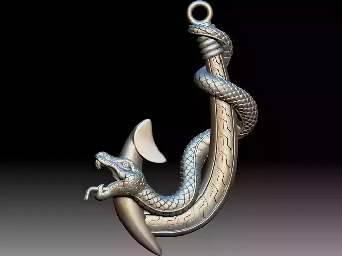 Anchor Snake Pendant
