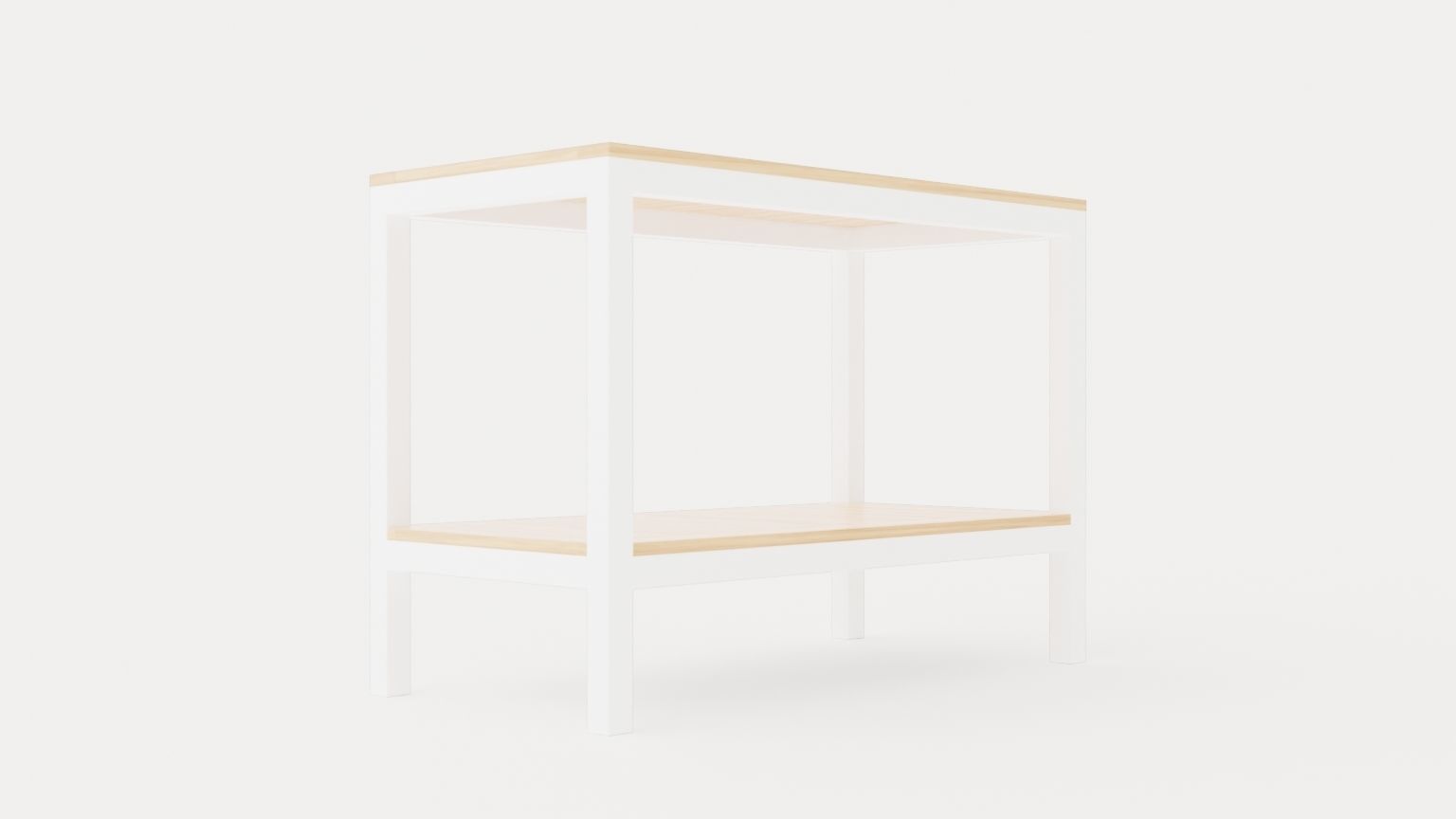 Twin workbench Low-poly 3D model_3