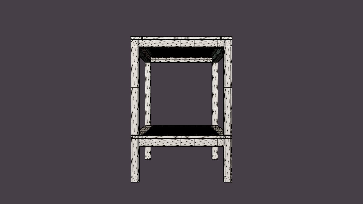 Twin workbench Low-poly 3D model_5