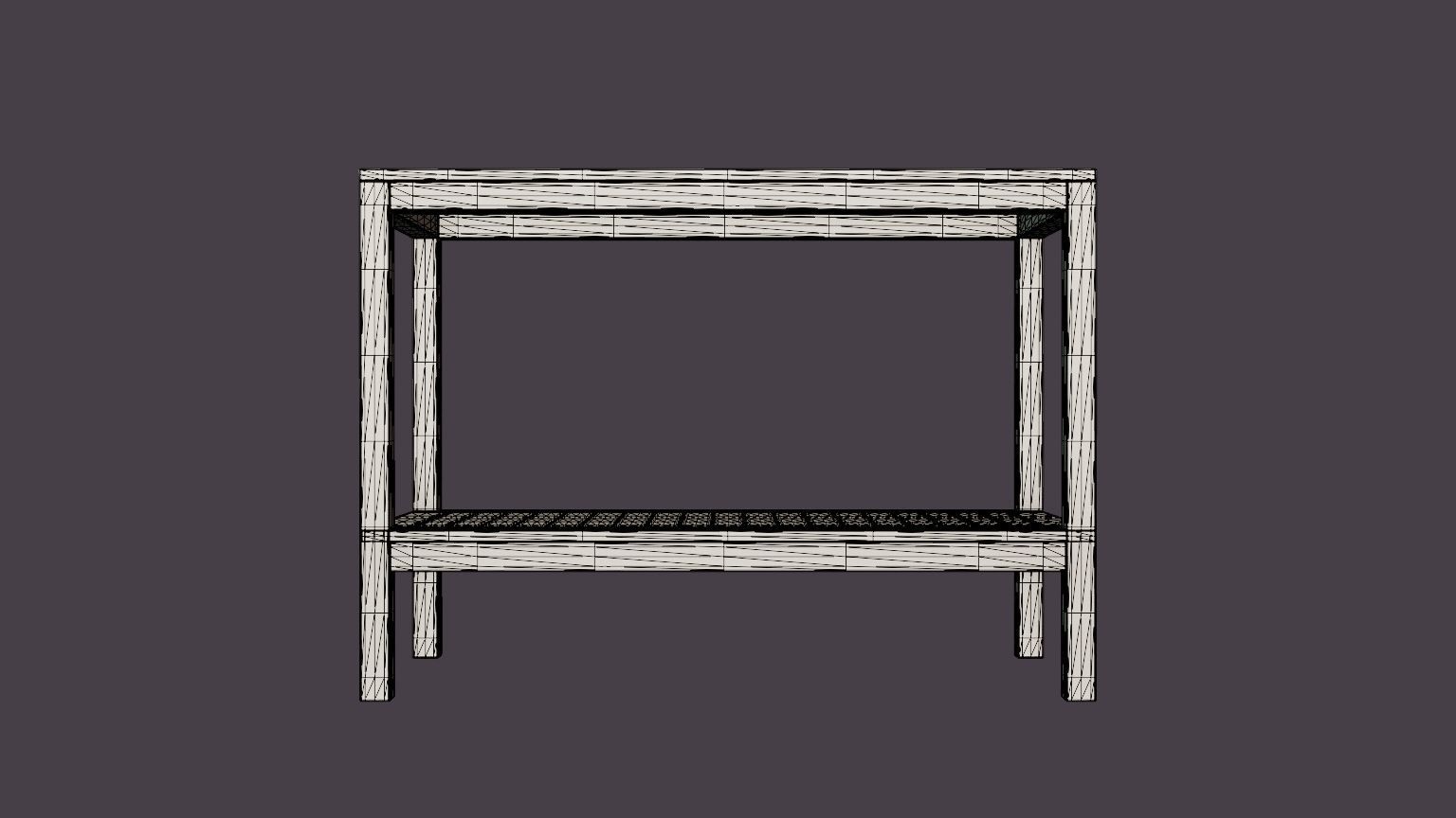 Twin workbench Low-poly 3D model_7