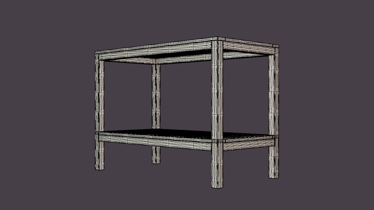 Twin workbench Low-poly 3D model_6