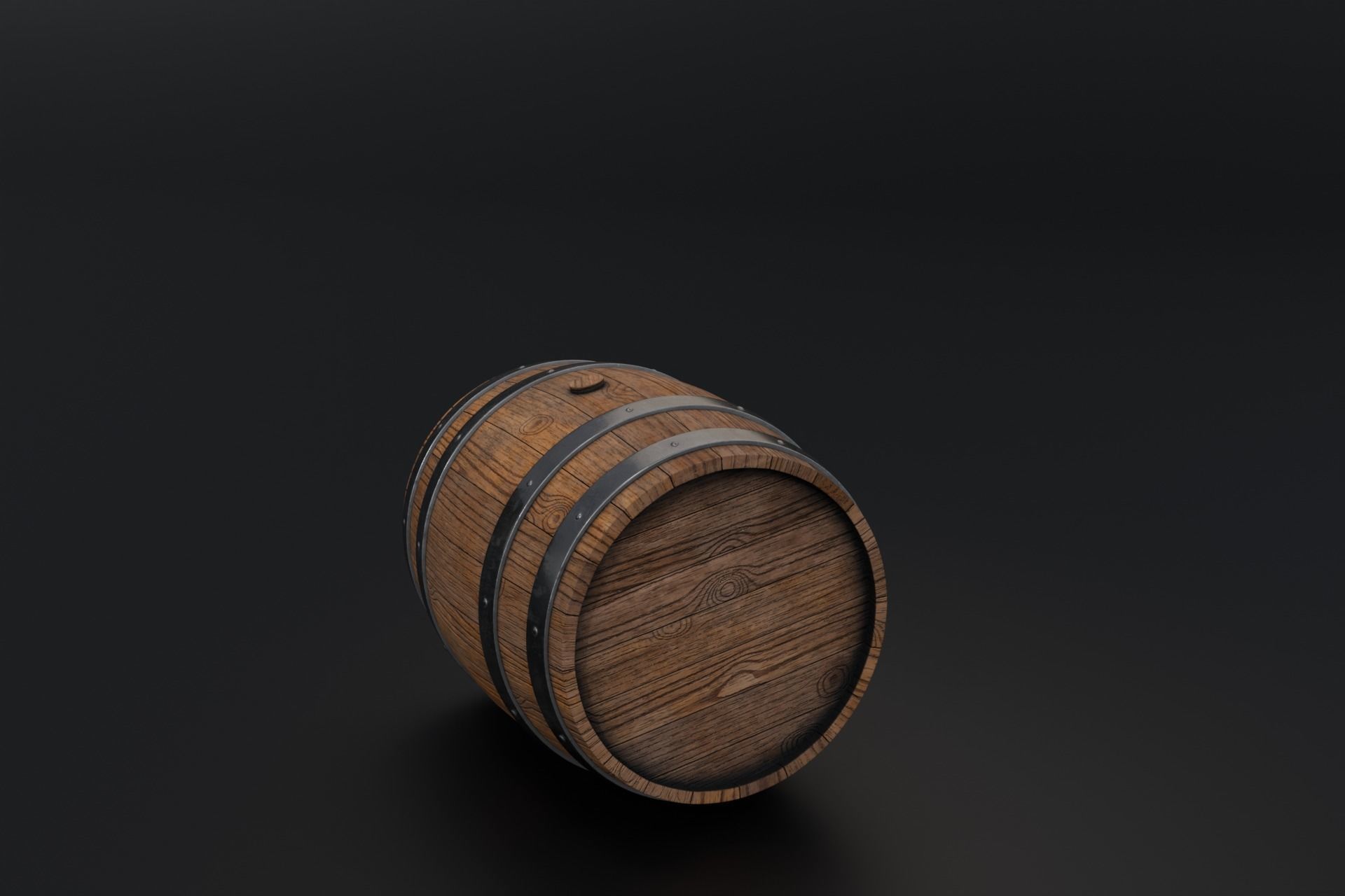 Wooden Barrel 3D model_4