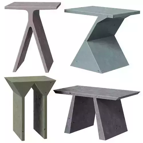 Forma Cemento Studio Salaris concrete tables Abecedario 3D model