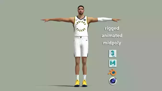 T-Pose rigged Tyrese Haliburton Indiana Pacers  3D model