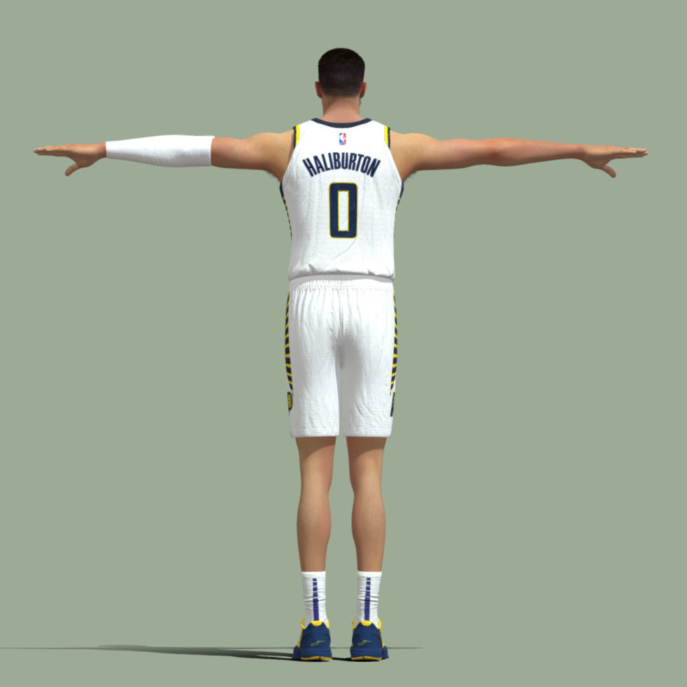 T-Pose rigged Tyrese Haliburton Indiana Pacers  3D model_3