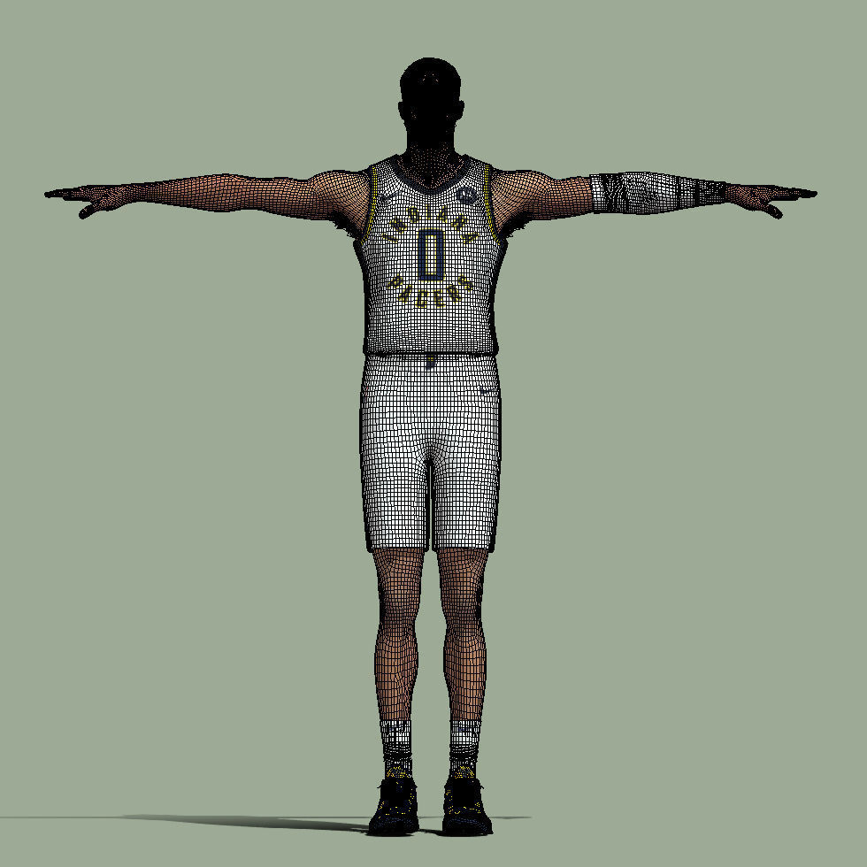 T-Pose rigged Tyrese Haliburton Indiana Pacers  3D model_7