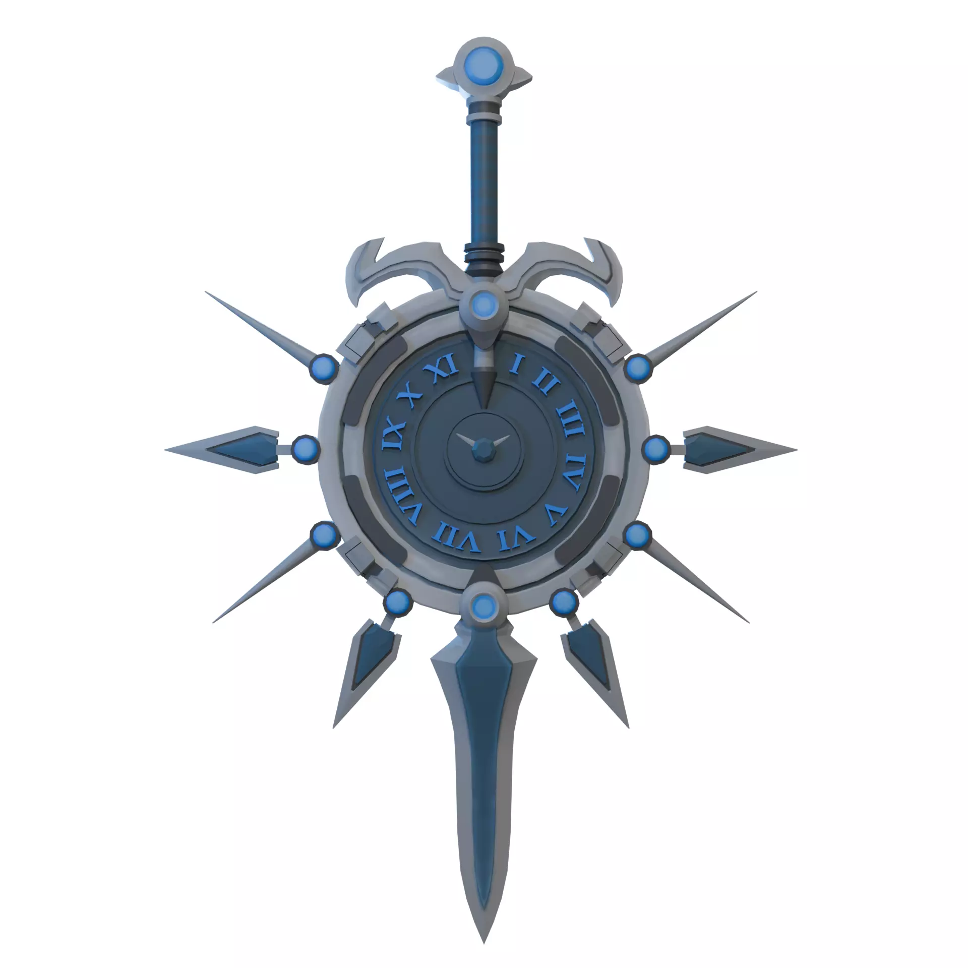 Weapon Asset - Clock Sword weapon Design by winjaydesign 3D model_0