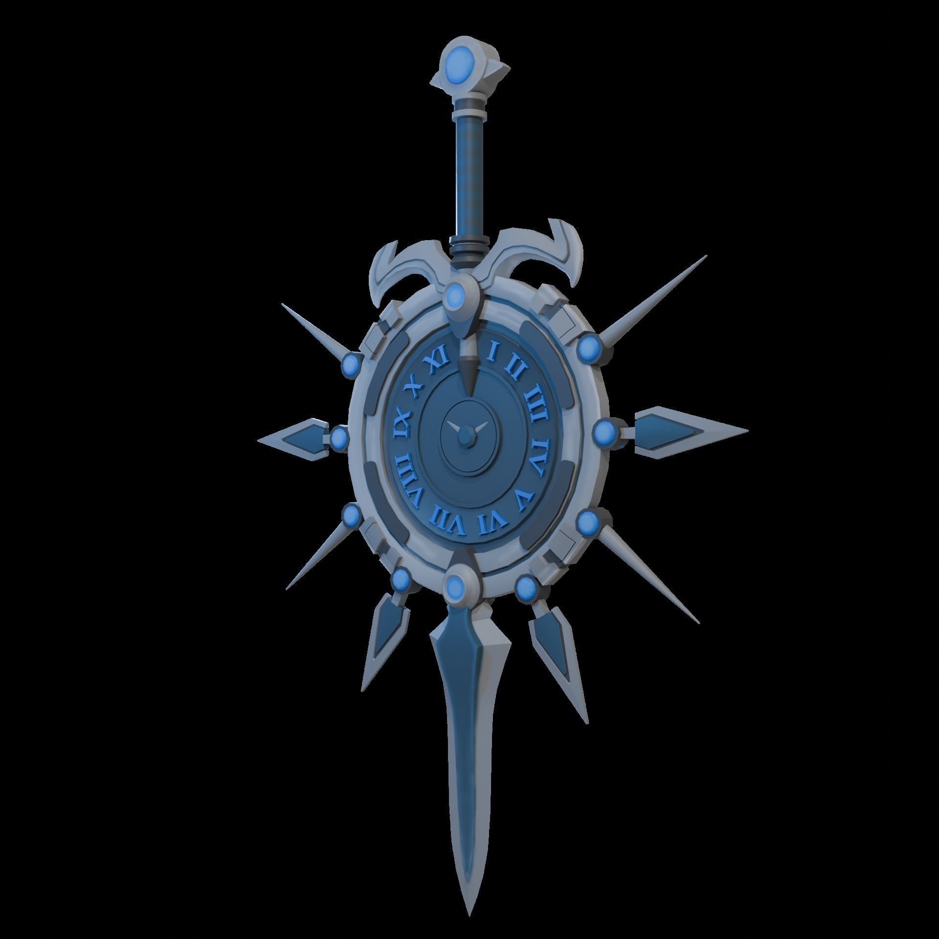 Weapon Asset - Clock Sword weapon Design by winjaydesign 3D model_1
