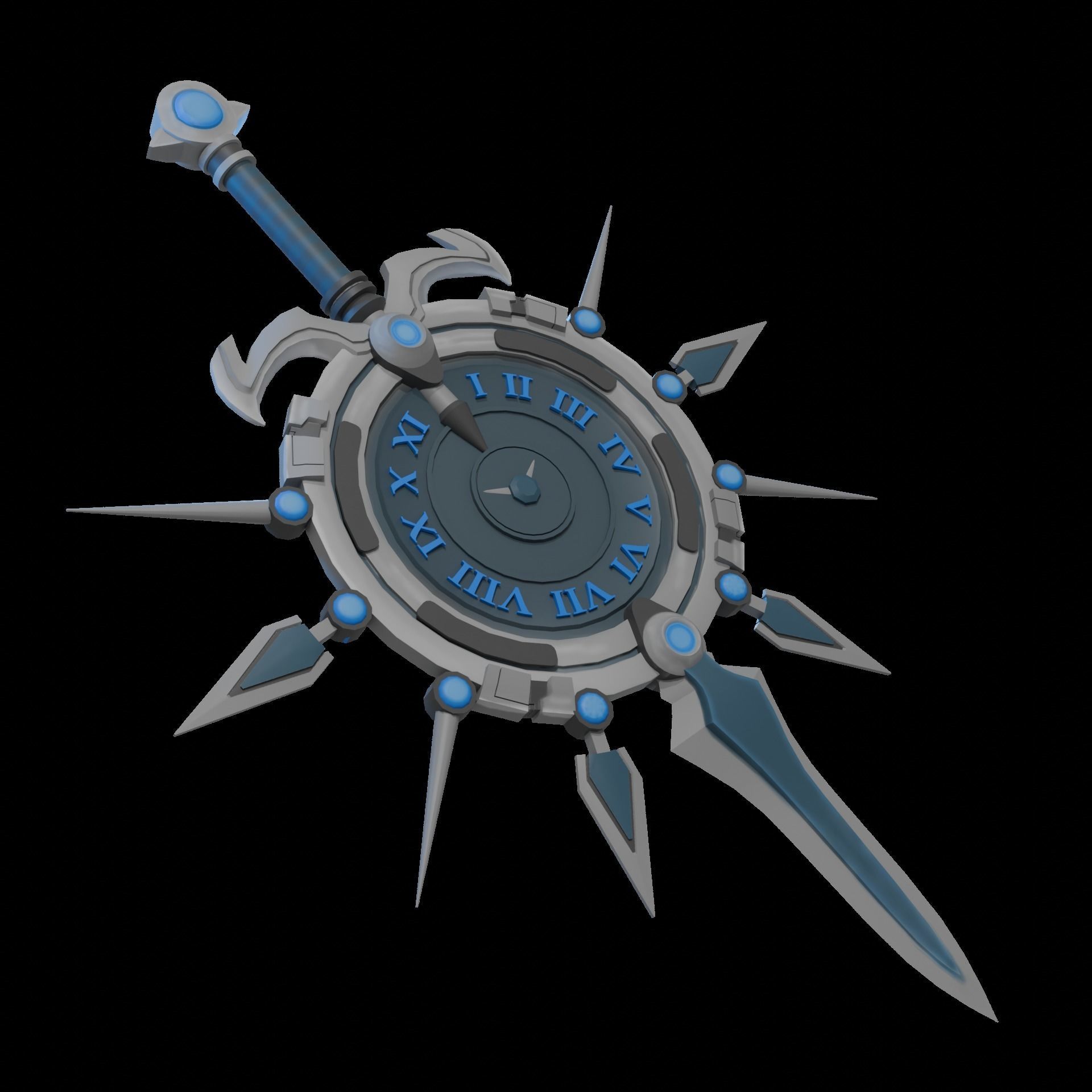 Weapon Asset - Clock Sword weapon Design by winjaydesign 3D model_2