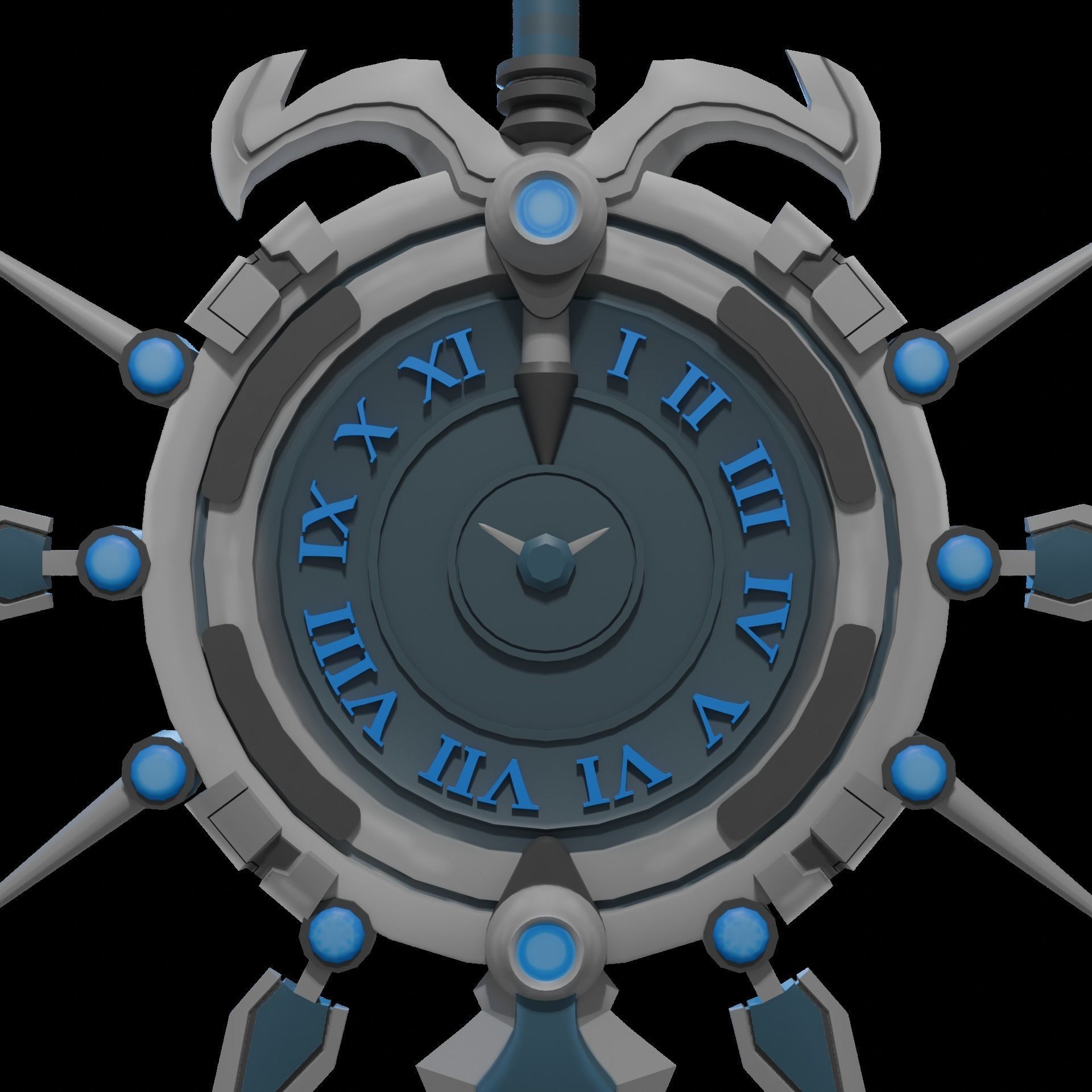 Weapon Asset - Clock Sword weapon Design by winjaydesign 3D model_3