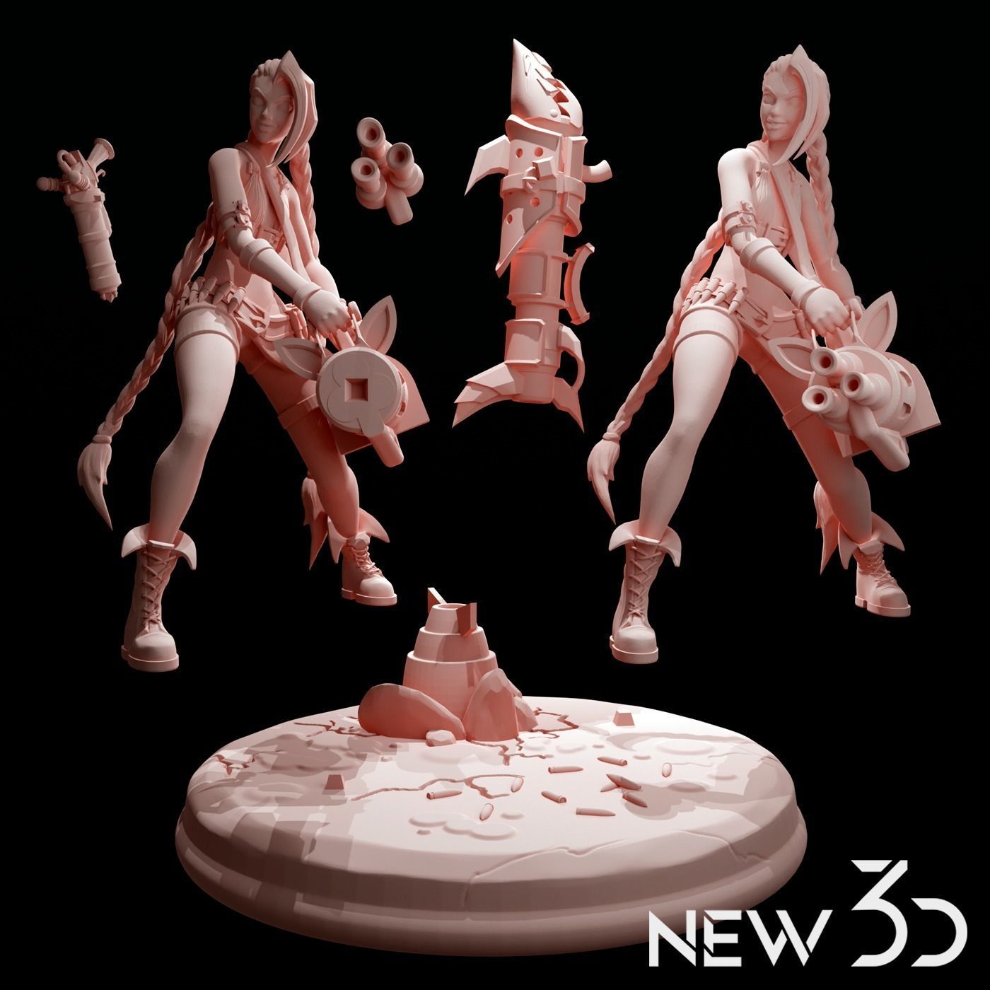 Jinx league of legends 3D print model_4