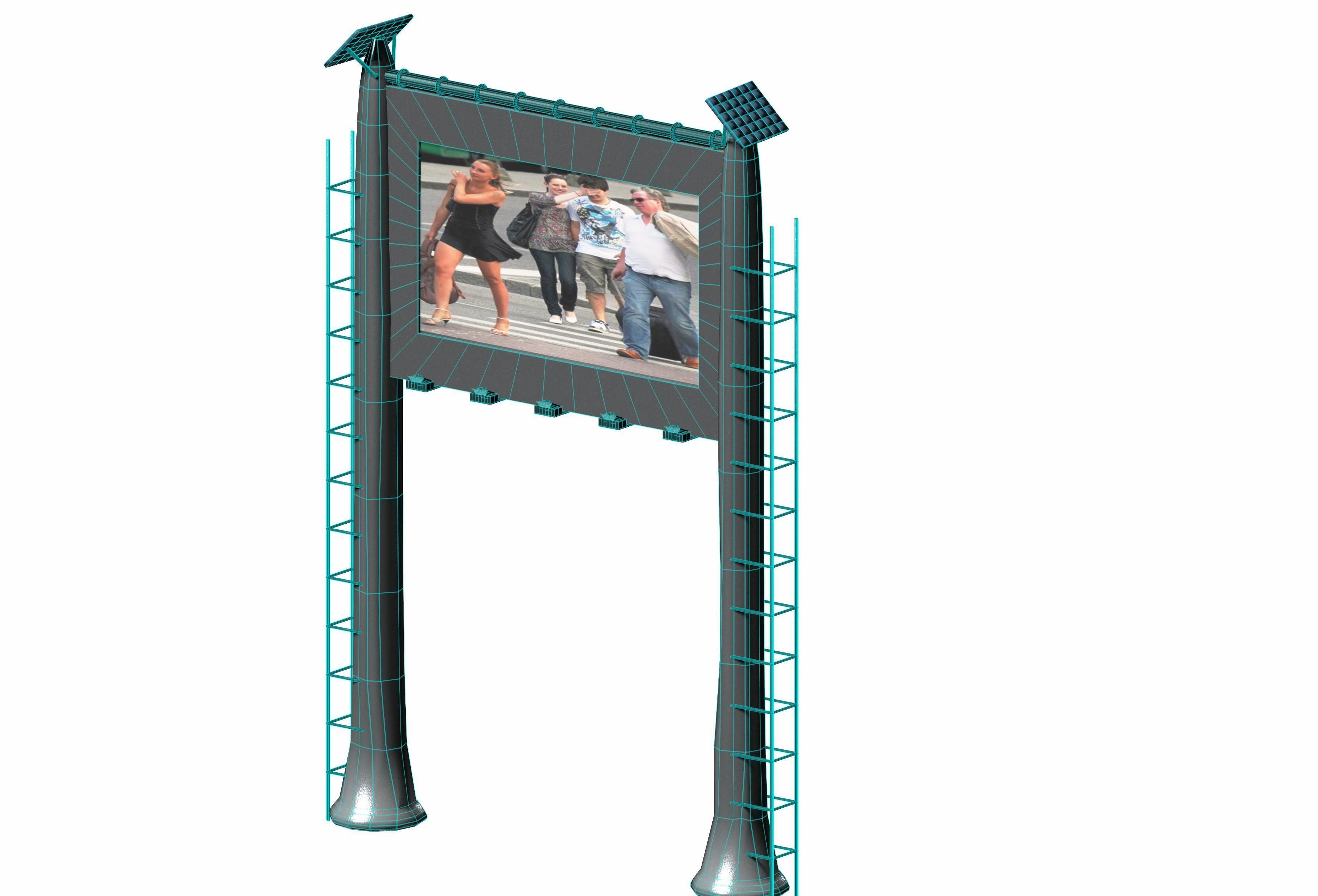 Billboard Low-poly 3D model_9