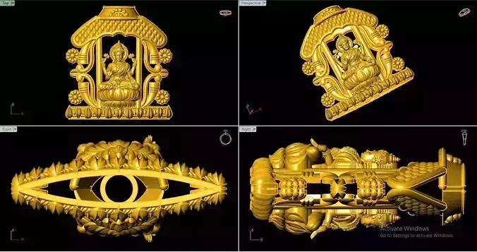Laxmiji - God - Sculpture - Stl File - 3dm File - Print File 3D 3D print model