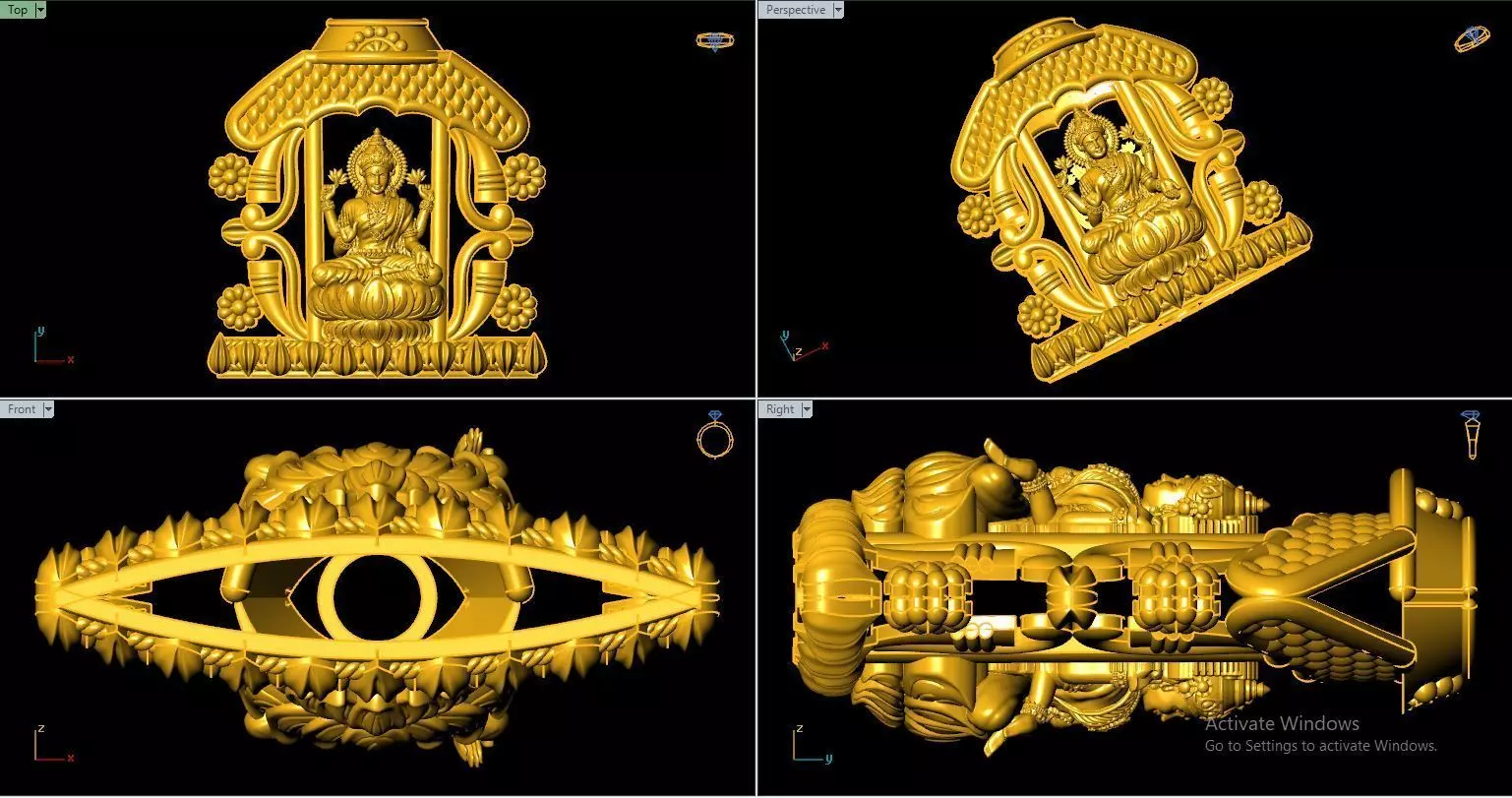 Laxmiji - God - Sculpture - Stl File - 3dm File - Print File 3D 3D print model_0