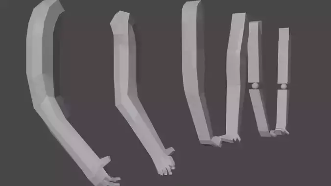 3 IN ONE LowPoly arms Pack ddiffrent level of low-poly arms Low-poly 3D model