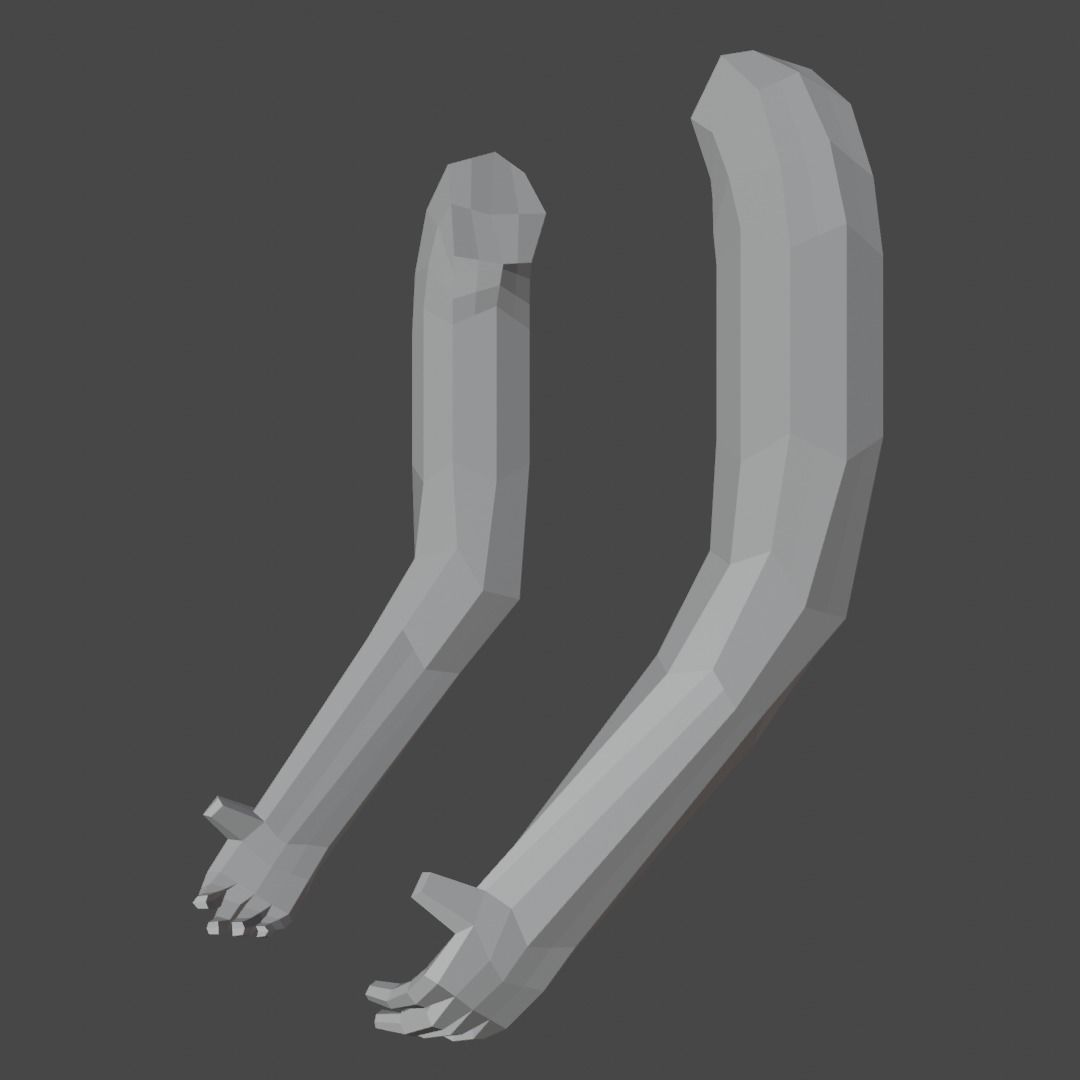 3 IN ONE LowPoly arms Pack ddiffrent level of low-poly arms Low-poly 3D model_6