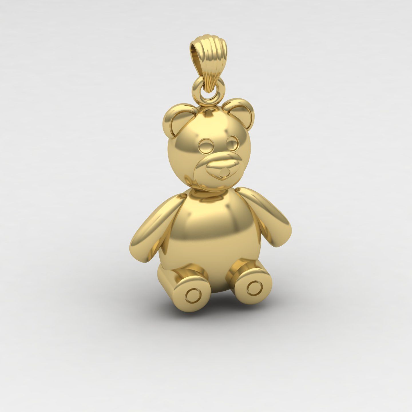 Teddy pendant 03  3D print model_1