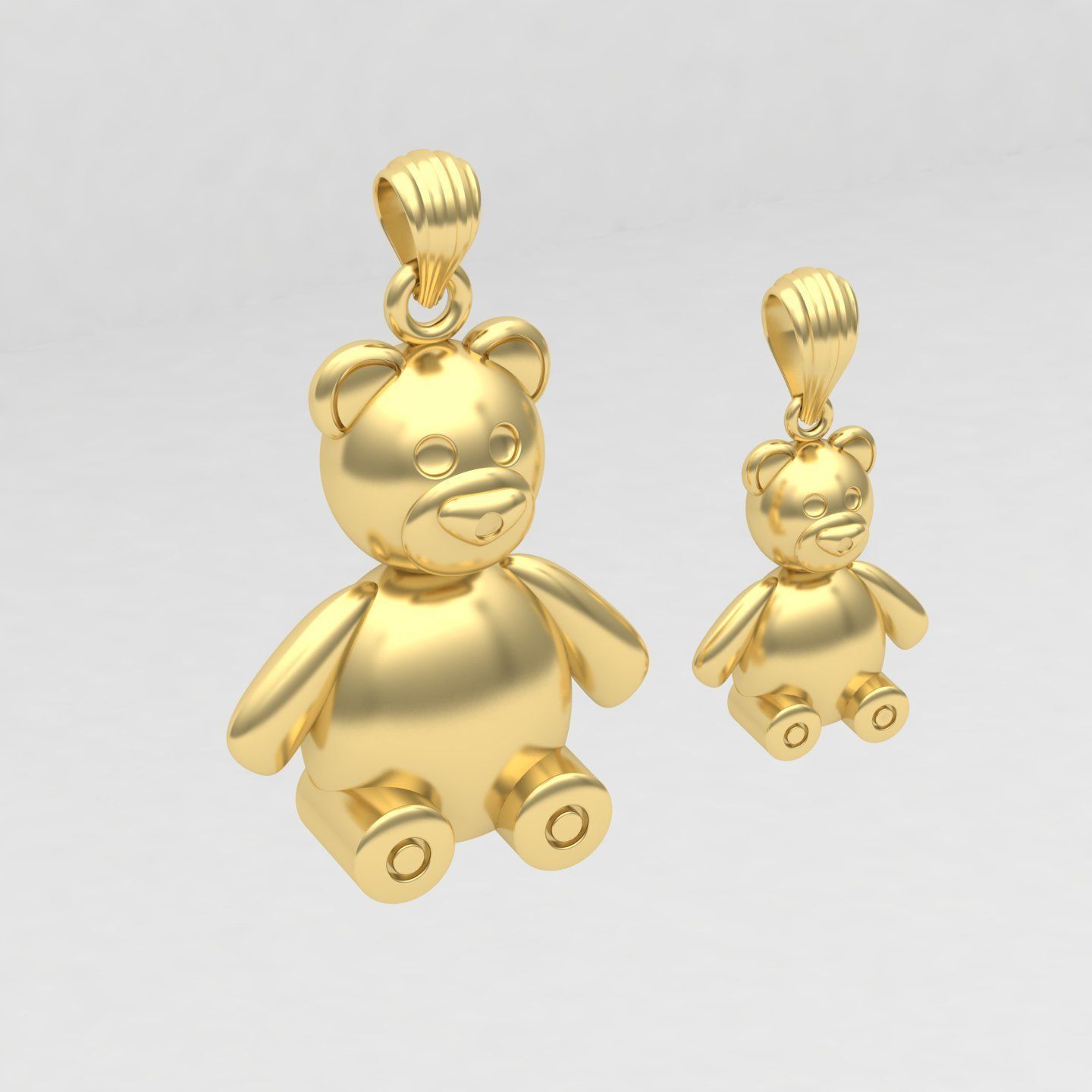 Teddy pendant 03  3D print model_9