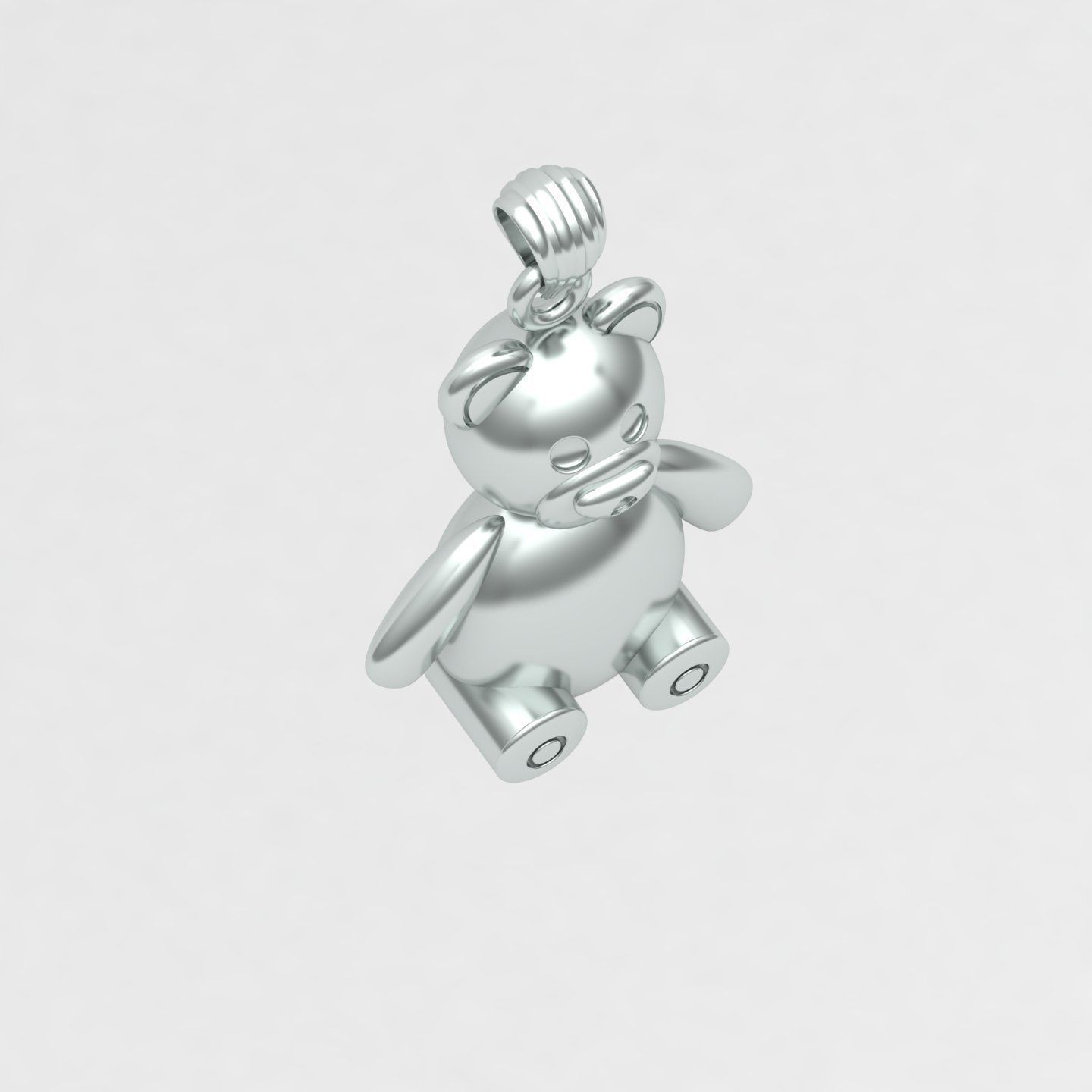 Teddy pendant 03  3D print model_5