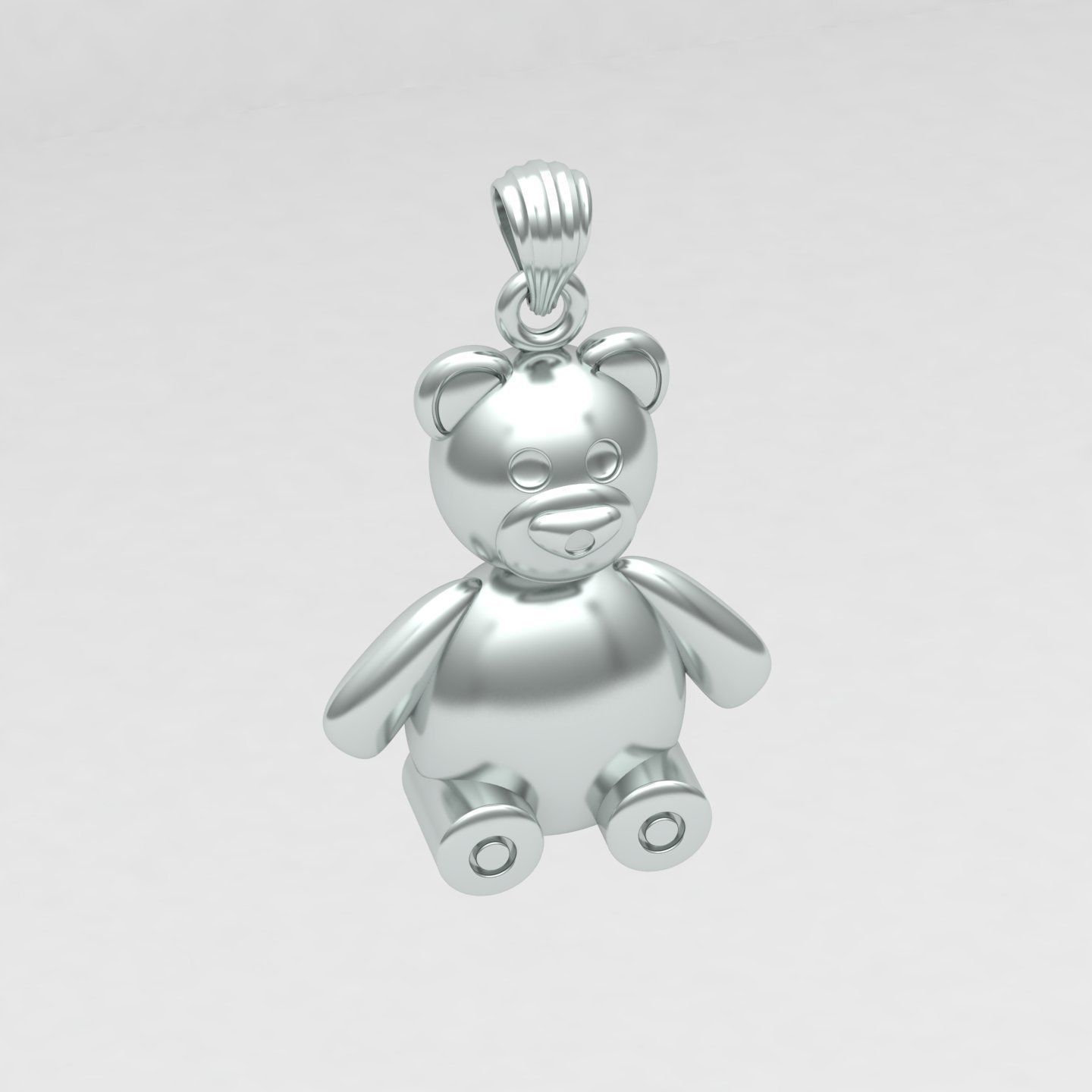 Teddy pendant 03  3D print model_3