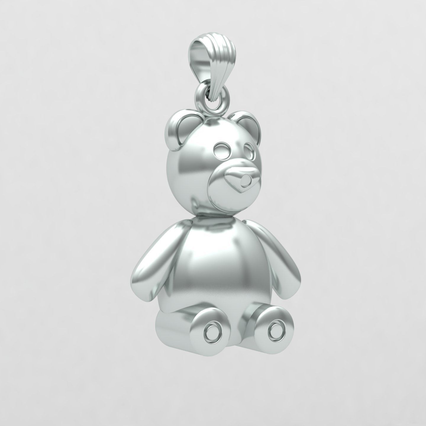 Teddy pendant 03  3D print model_8