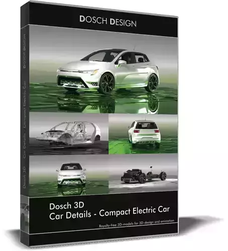 DOSCH 3D - CAR DETAILS - COMPACT ELECTRIC CAR 3D model