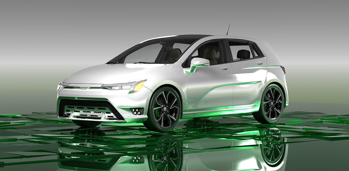 DOSCH 3D - CAR DETAILS - COMPACT ELECTRIC CAR 3D model_7