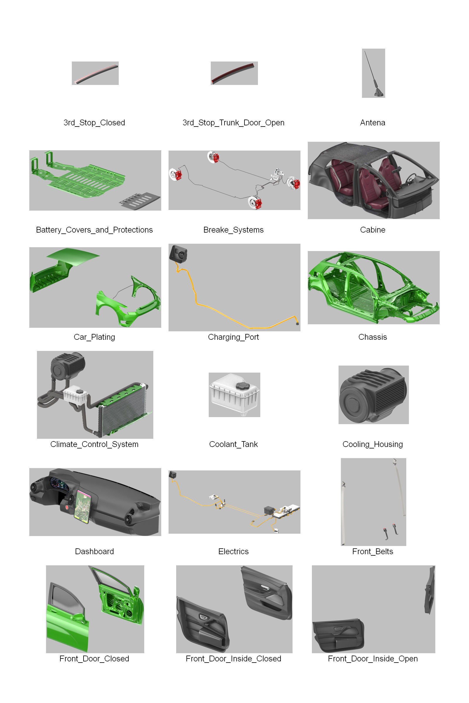 DOSCH 3D - CAR DETAILS - COMPACT ELECTRIC CAR 3D model_1